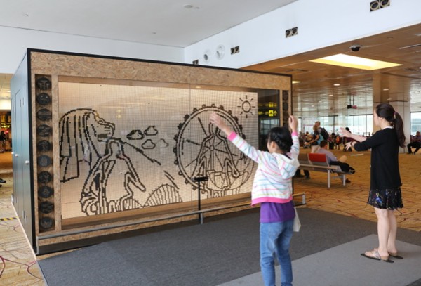 Make It Your Singapore flip-dot installation at T2.